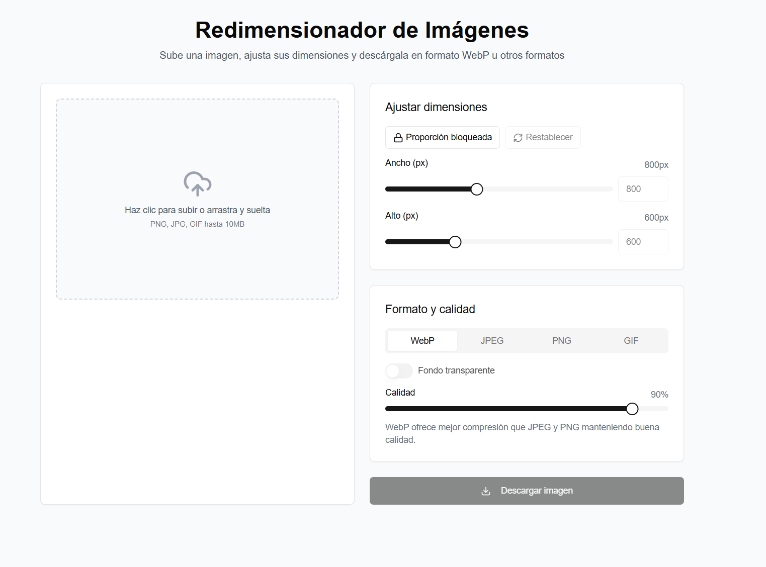 Redimensionador de Imágenes